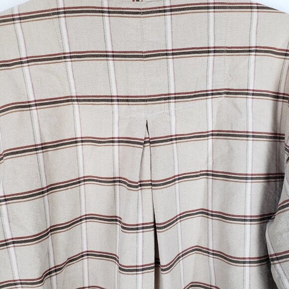 Woolrich Button Up Shirt British Tan Plaid Long Sleeve 3067 Mens Size Medium - Picture 7 of 7
